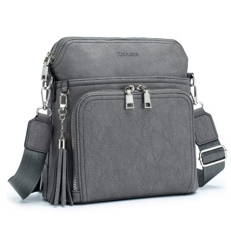 Roulens Crossbody Bag for Women,Lightweight Medium Crossbody Purse Soft Leather Women's Shoulder Handbags with Tassel