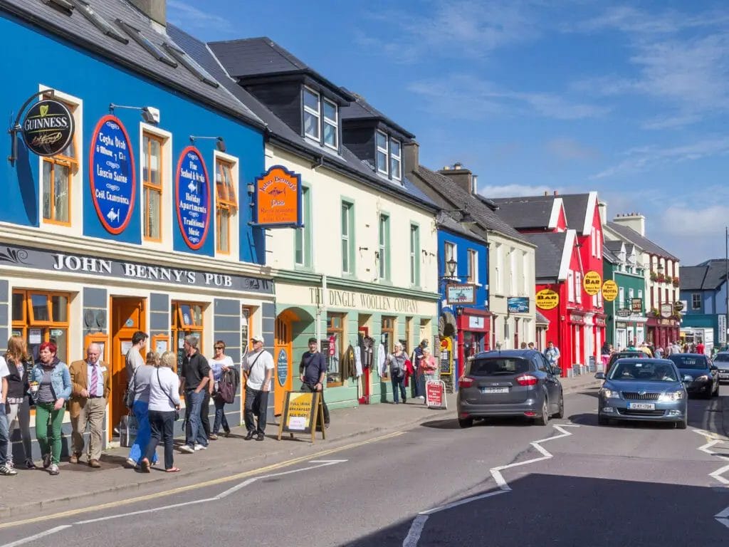 a busy street in Dingle, Co. Kerry