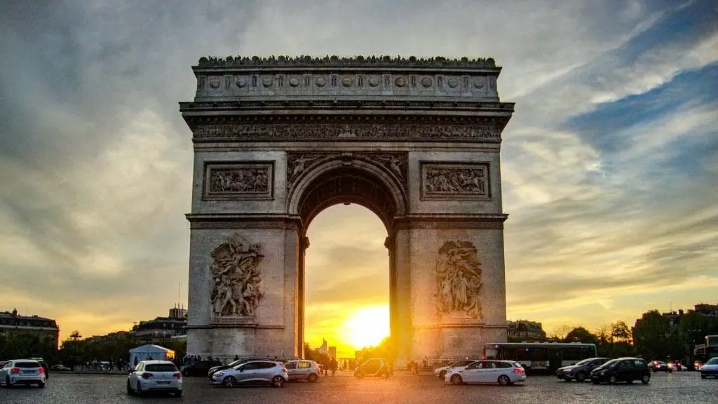 The Arc De Triomphe at Sunset