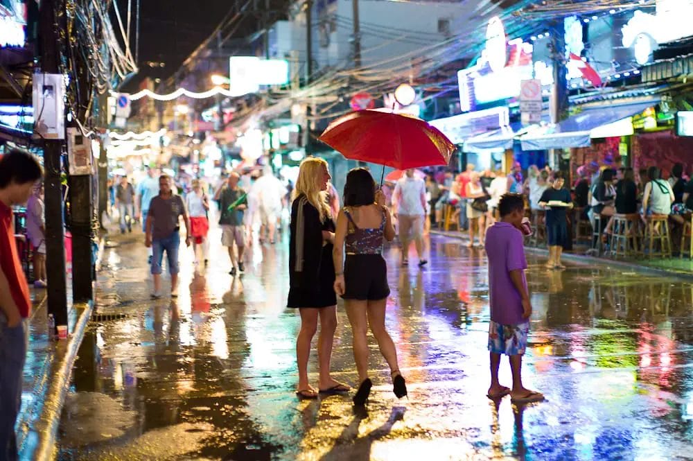 rainy night in Phuket, Thailand