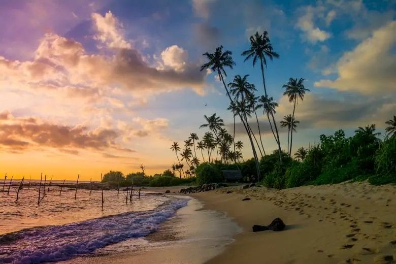Sunset at Sri Lanka Southern Beach