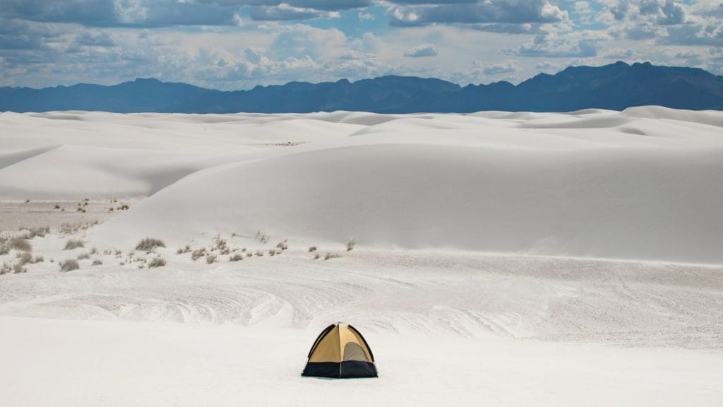 Tent Pitched in the White Sands National Park